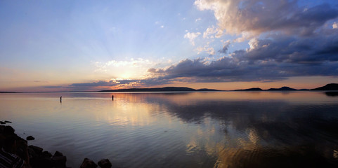 Sunset over lake Balaton