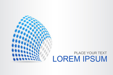 Logo stylized spherical surface with abstract shapes