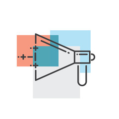 Megaphone Advertisement, marketing icons Flat Color