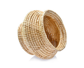 Fototapeta premium wooden basket isolated on white background