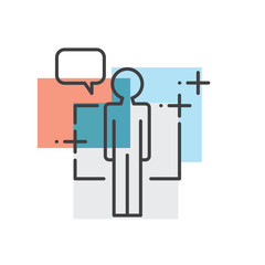 Talking Advertisement, marketing icons Flat Color