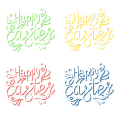 Happy Easter Lettering Egg. Vector illustration