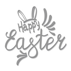 Happy Easter Lettering Egg. Vector illustration