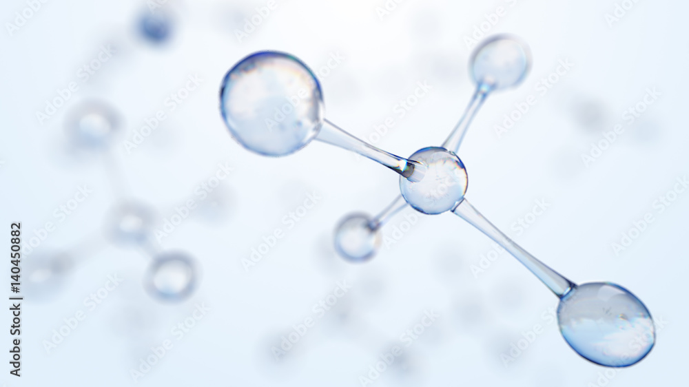 Canvas Prints 3d illustration of molecule model. science background with molecules and atoms.