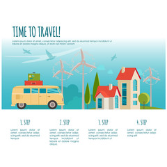 Travel by car, world travel, summer travel, journey, tourism infographic