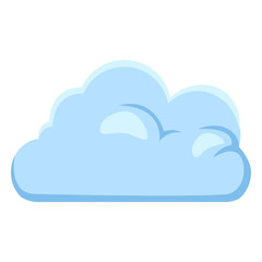 Vector Single Blue Cloud Icon