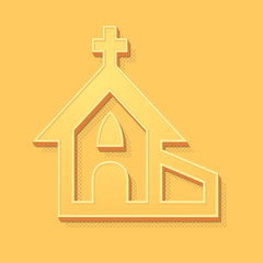 ikona vintage 3D z obrysem i cieniem