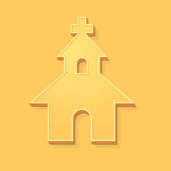 ikona vintage 3D z obrysem i cieniem