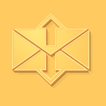 recommend clip art: ikona vintage 3D z obrysem i cieniem