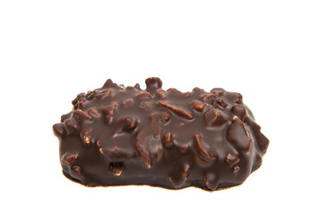 Biscuits in chocolate glaze isolated