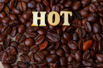 Coffee Bean WIth  Wood Alphabets