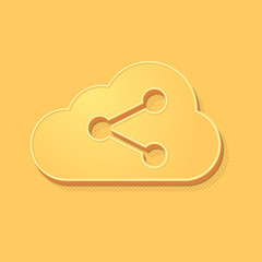 ikona vintage 3D z obrysem i cieniem