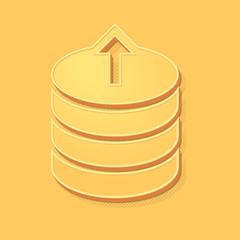 ikona vintage 3D z obrysem i cieniem