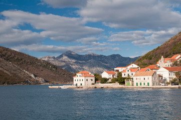 Fototapeta na wymiar Mediterranean Village in Bay of Kotor, Montenegro