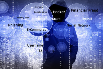 Computer hacker or Cyber attack concept background 
