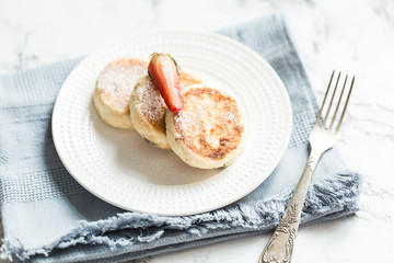 Curd cheese croissants with berries