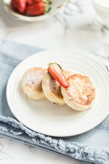 Curd cheese croissants with berries
