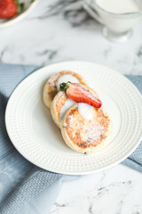 Curd cheese croissants with berries