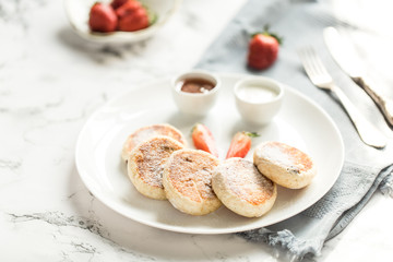 Curd cheese croissants with berries