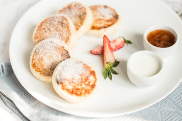 Curd cheese croissants with berries