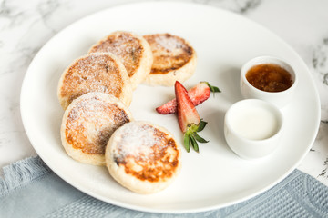 Curd cheese croissants with berries