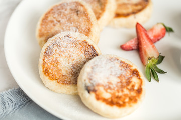 Curd cheese croissants with berries