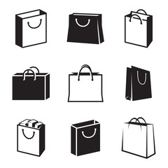 Shopping bag icons set