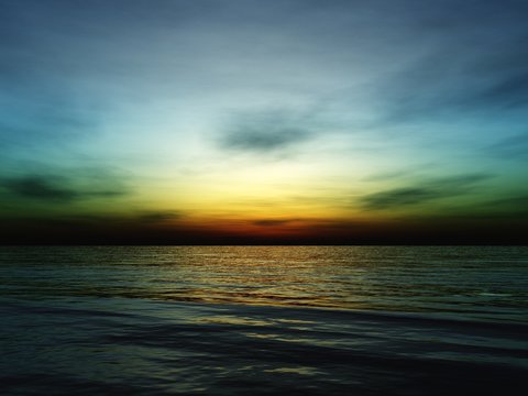 Beautiful sea sunset, light above the ocean, sunrise at the sea,
