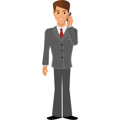 Obraz premium business man with mobile 