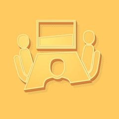 ikona vintage 3D z obrysem i cieniem © vempireart