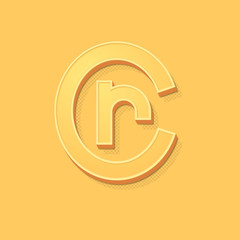 ikona vintage 3D z obrysem i cieniem © vempireart