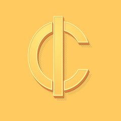 ikona vintage 3D z obrysem i cieniem © vempireart