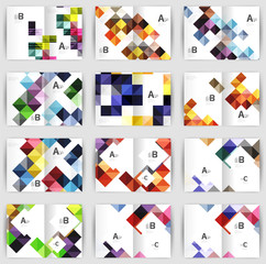Set of square geometrical business brochure templates