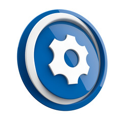 ikona plastikowa 3D niebieskie koło i pierścień © vempireart