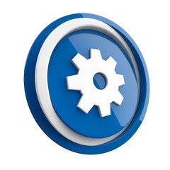 ikona plastikowa 3D niebieskie koło i pierścień © vempireart