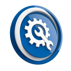 ikona plastikowa 3D niebieskie koło i pierścień © vempireart