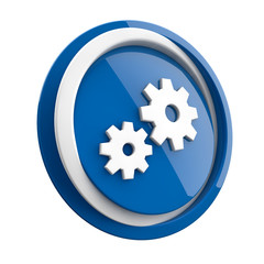 ikona plastikowa 3D niebieskie koło i pierścień © vempireart