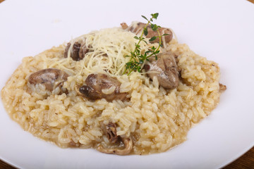 Risotto wich chicken hearts