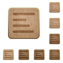 Text align left wooden buttons