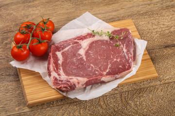 Raw ribeye steak