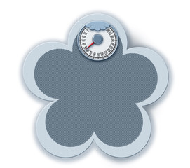 3D illustration isolated blue weight scale in the shape of a flower