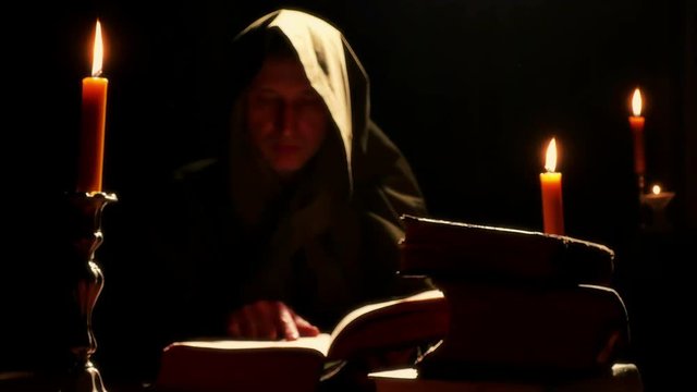 Monk at the Monastery with the Old Liturgical Books