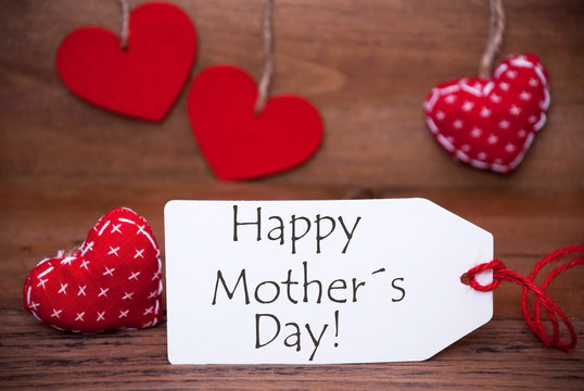 Read Hearts, Label, Text Happy Mothers Day