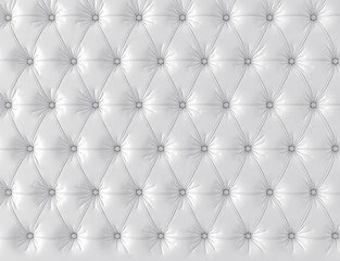 White leather background with buttons. 3d render - 140460609