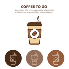 Coffee to go icon. Paper cup icon for web and graphic design.
