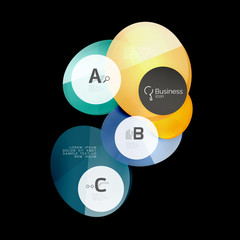 Glass color circles - infographic elements on black