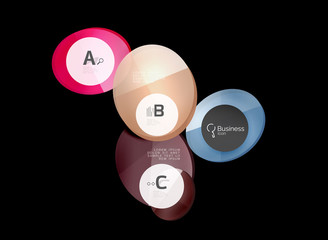 Glass circles on black