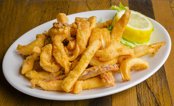 Fresh fried squids - spanish tapas