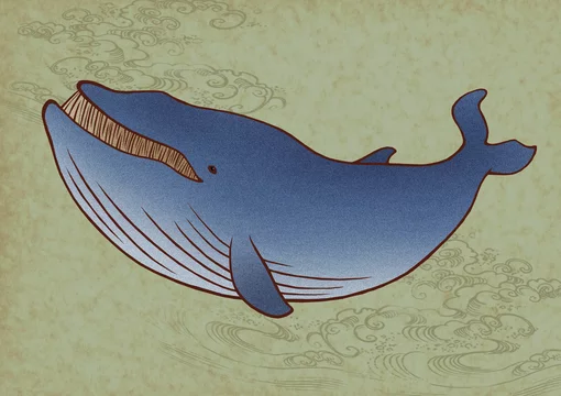 ピースフルクジラさんのイラスト原画◎ クジラのイラスト 12[ハガキサイズ原画] イラスト 染谷仁 通販