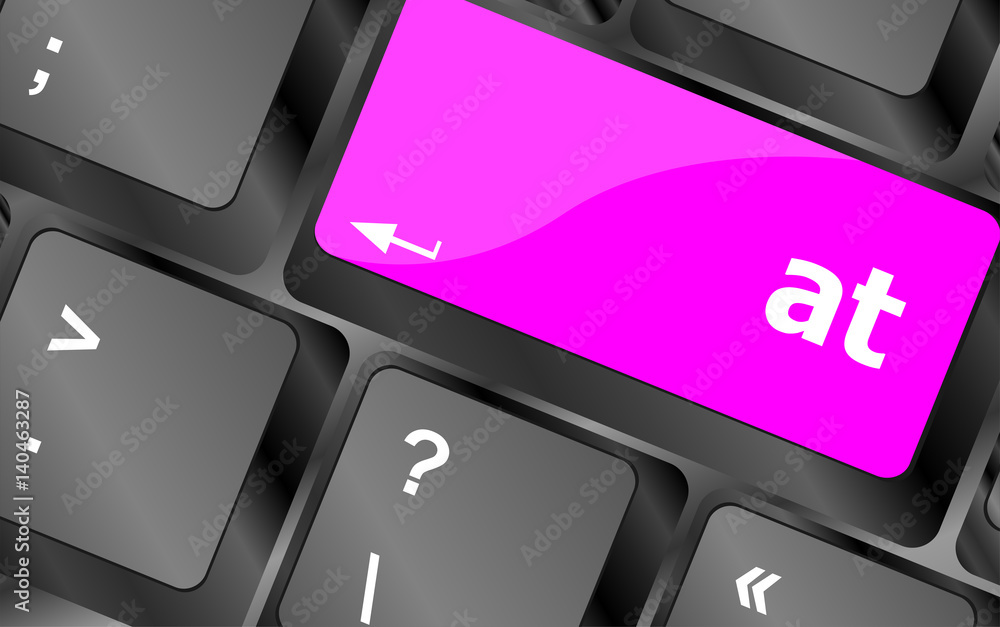 Poster at button on computer keyboard key